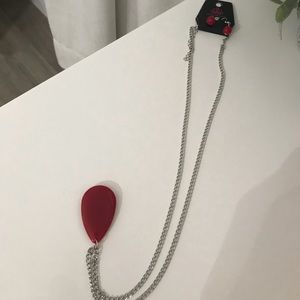 Paparazzi red color necklace with earrings